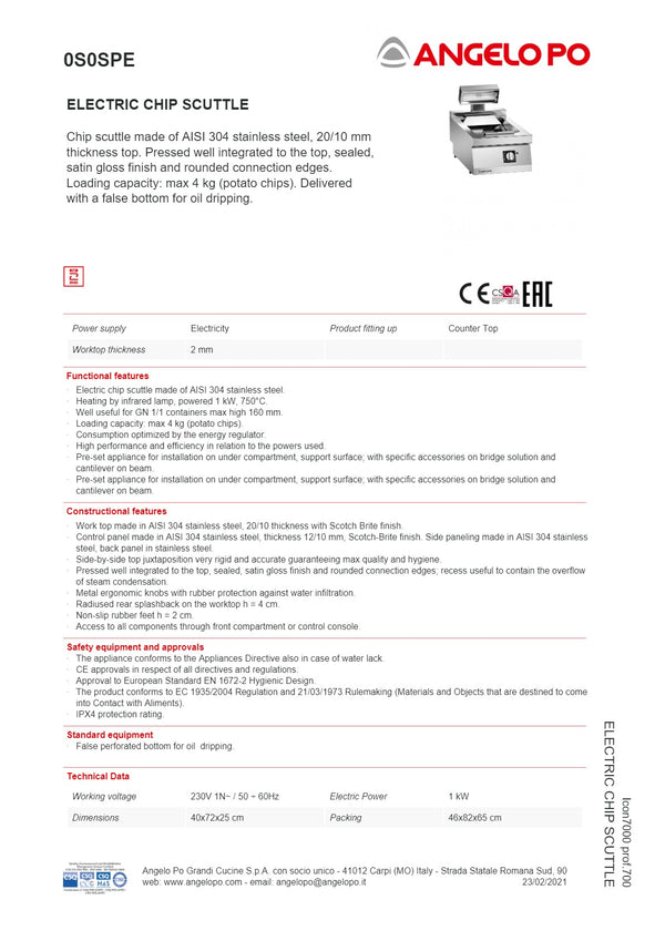 Angelo Po Icon7000 0S0SPE - Chip Scuttle