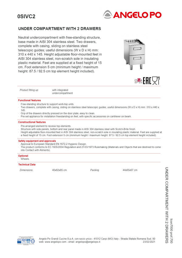 Angelo Po Icon7000 0SIVC2 - Under Compartment
