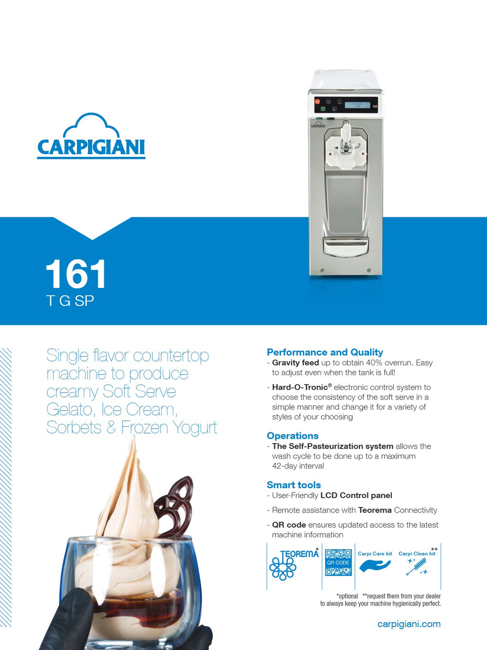Carpigiani 161 T G SP Countertop Soft Serve Acai Machine