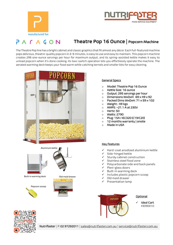 Paragon 16oz Theatre Pop - Popcorn Machine