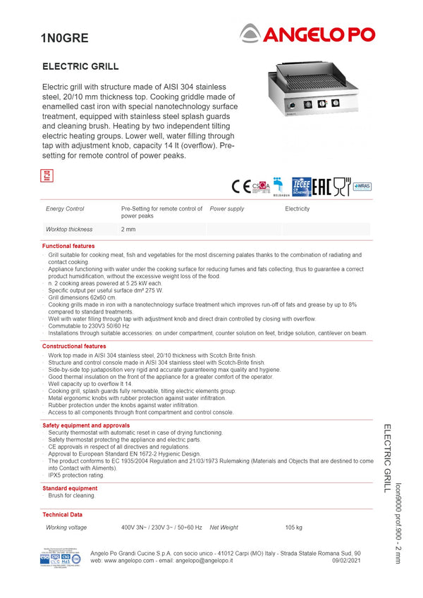 Angelo Po Icon9000 1N0GRE-3MM - Char Grill