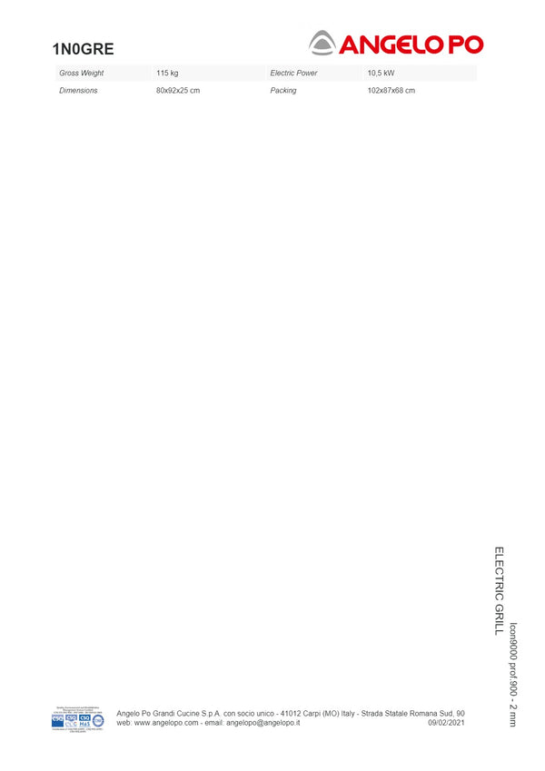 Angelo Po Icon9000 1N0GRE - Char Grill