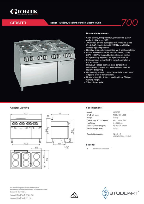 Giorik 700 Series CE76TET - Range Oven
