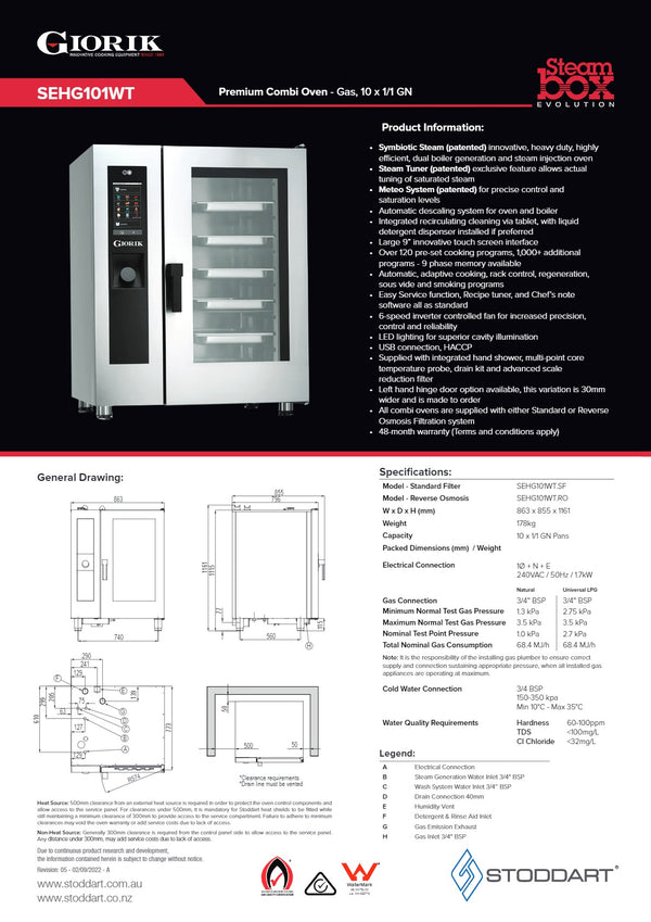 Giorik Steambox Evolution SEHG101WT.SF - Combi Oven