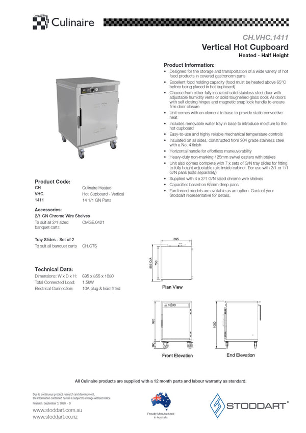 Culinaire CH.VHC.1411 - Vertical Hot Cupboard