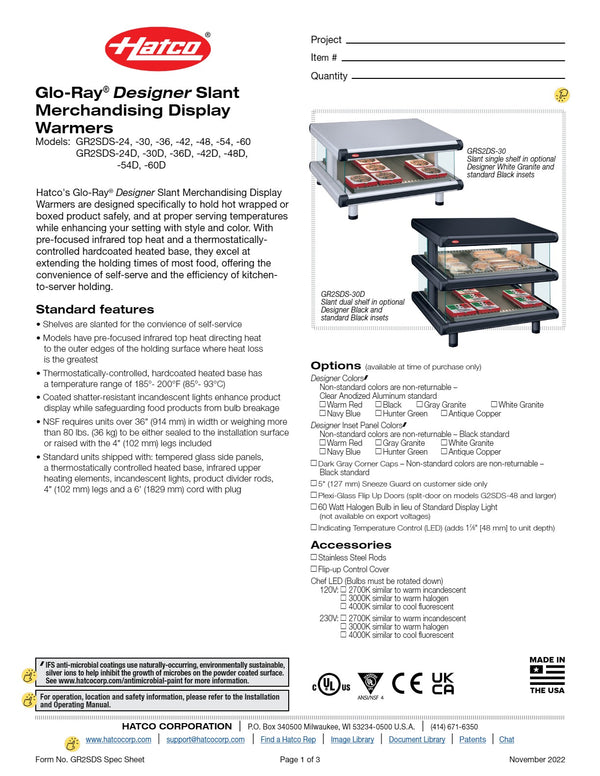 Hatco Glo-Ray GR2SDS-42D - Hot Food Display