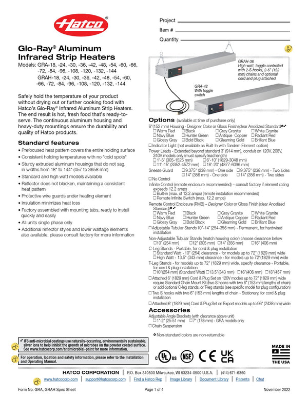 Hatco Glo-Ray GRAH-72-IC - Food Warmer