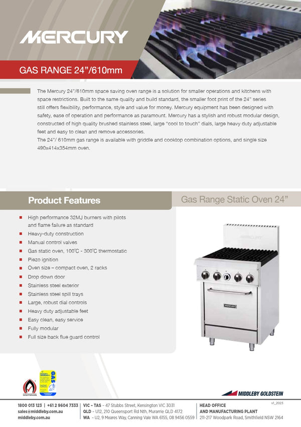 Mercury M24S-4F - Range Oven