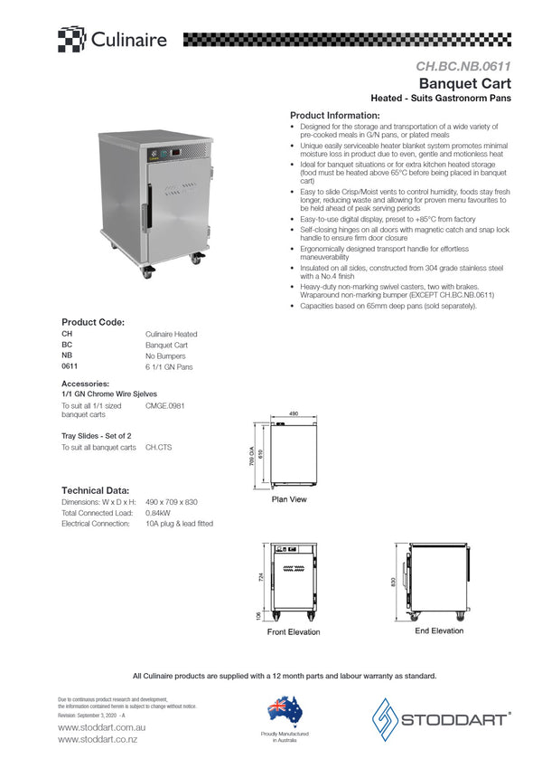 Culinaire CH.BC.0611.NB - Banquet Cart
