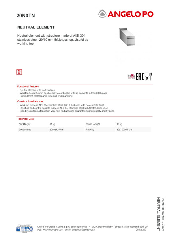Angelo Po Icon9000 20N0TN - Neutral Element