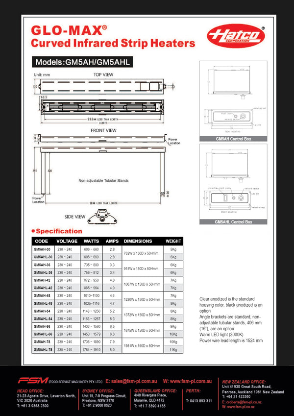 Hatco Glo-Max GM5AH-42 - Infrared Strip Heater