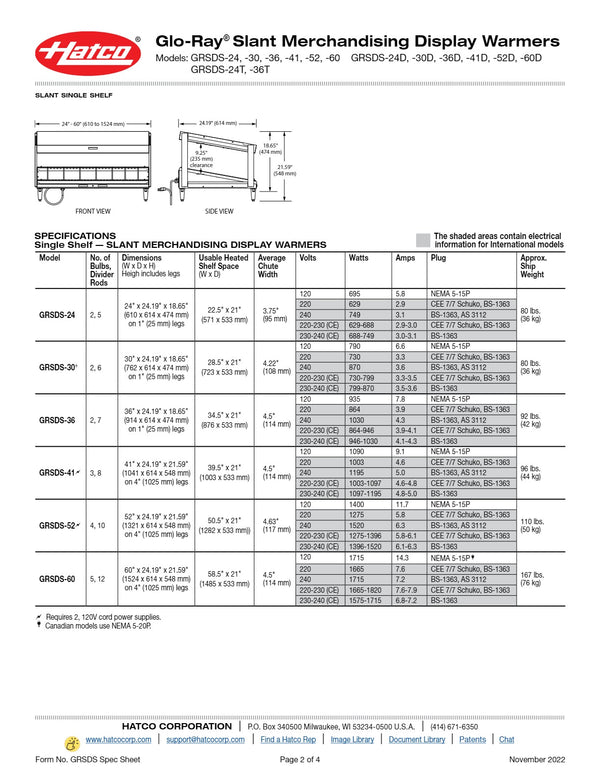 Hatco Glo-Ray GRSDS-24D - Hot Food Display