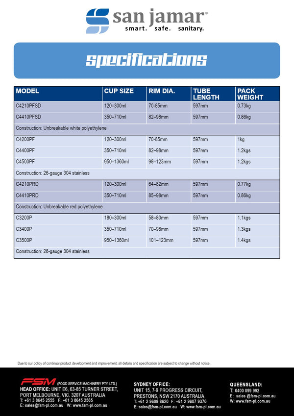San Jamar C4210PFSD - Wall Mount Pull Type Foam Cup Dispenser