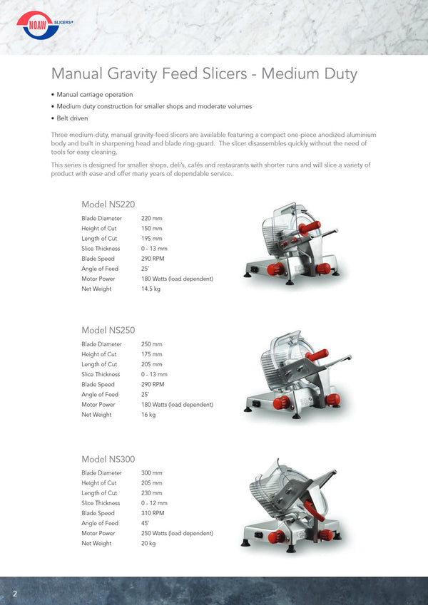Noaw NS300 - Gravity Feed Slicer