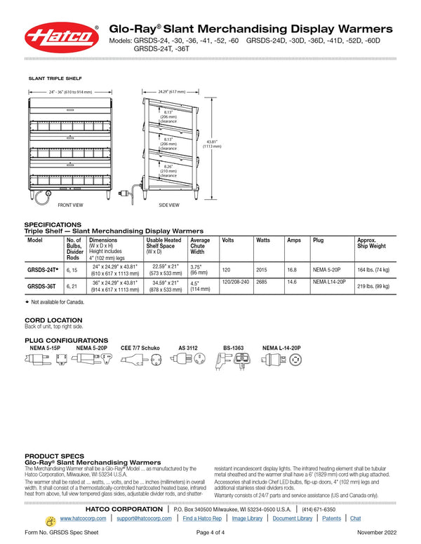 Hatco Glo-Ray GRSDS-24D - Hot Food Display