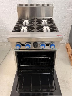 Cookrite AT80G4B-O 4 Burner Cooktop + Oven
