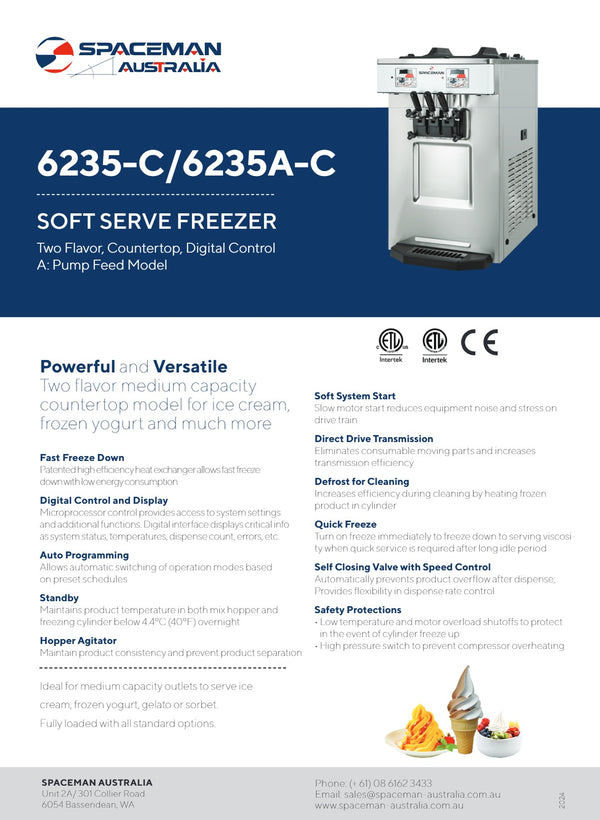 Spaceman 6235-C - Soft Serve & Acai Freezer