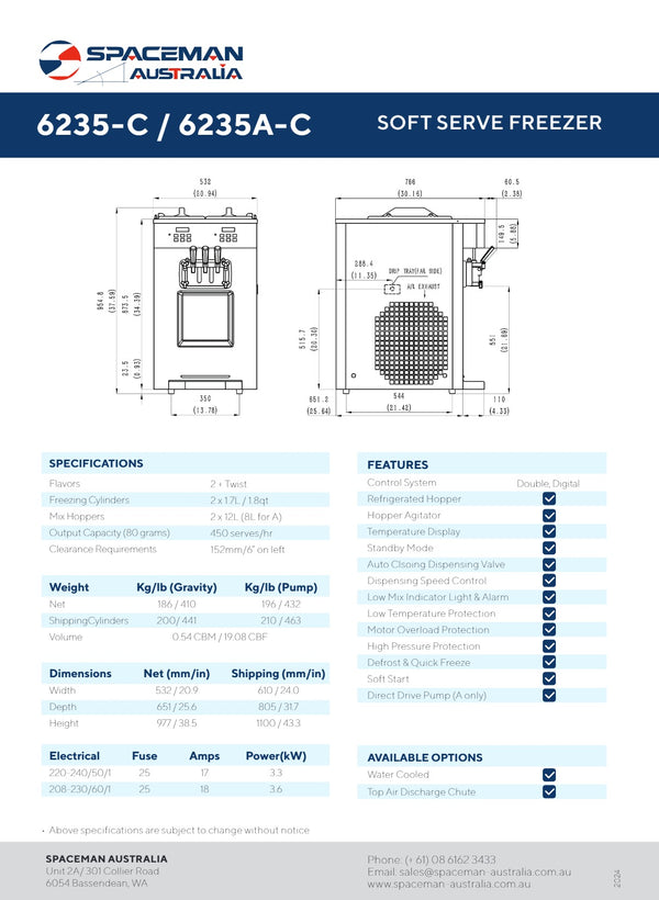 Spaceman 6235-C - Soft Serve & Acai Freezer