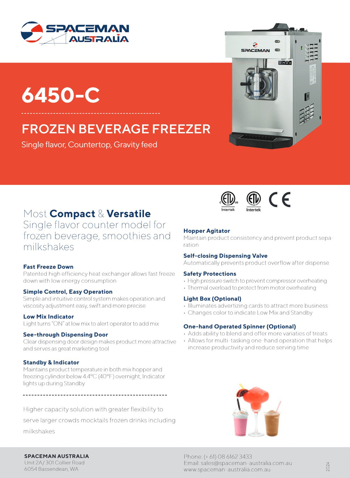 Spaceman 6450 C Frozen Beverage Freezer Silverchef 