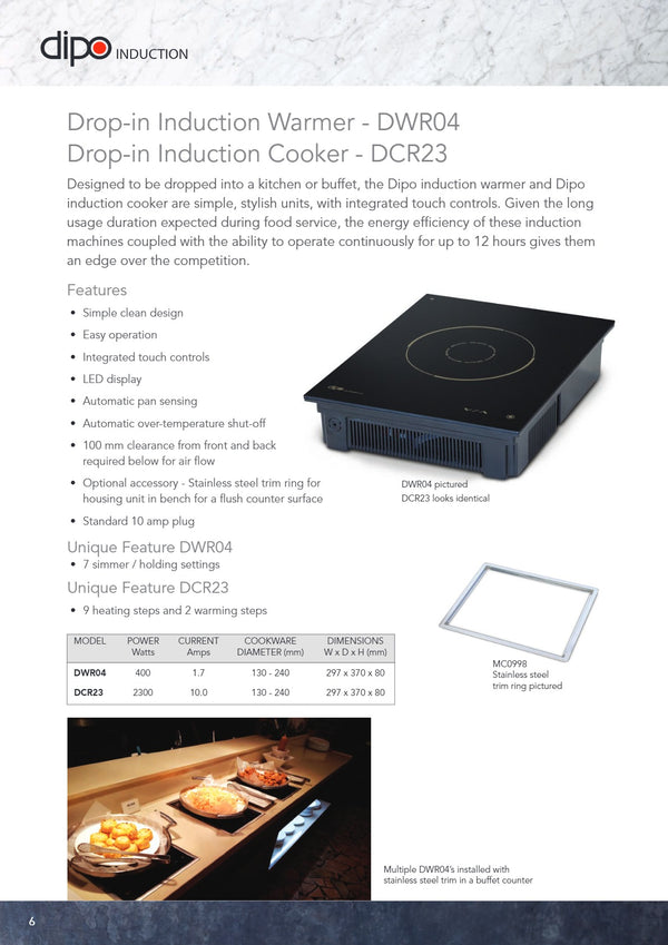 Dipo DWR04 - Drop-In Induction Warmer