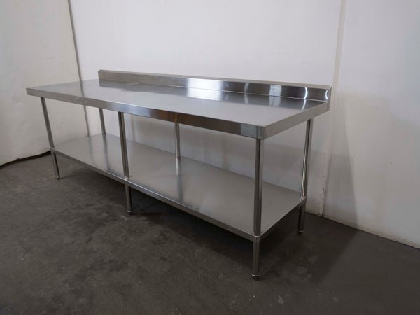 Stainless Steel Bench With Splashback 2400mmW