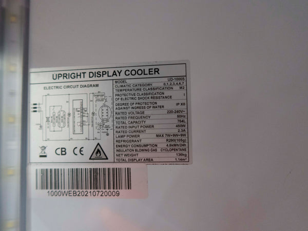 Borrelli UD-1000S Upright Fridge