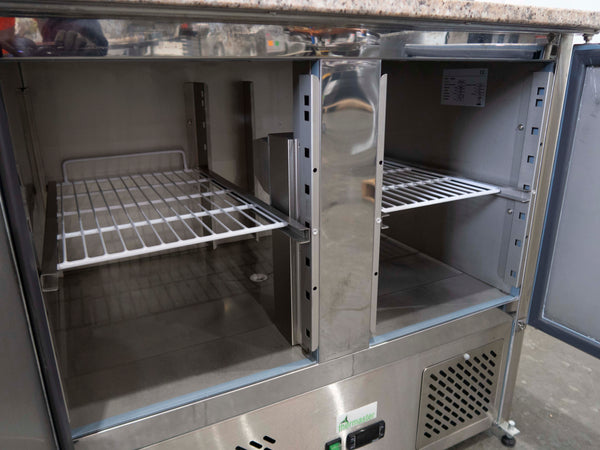 Thermaster GNS900E 2 Door Marble Top Salad Prep Fridge