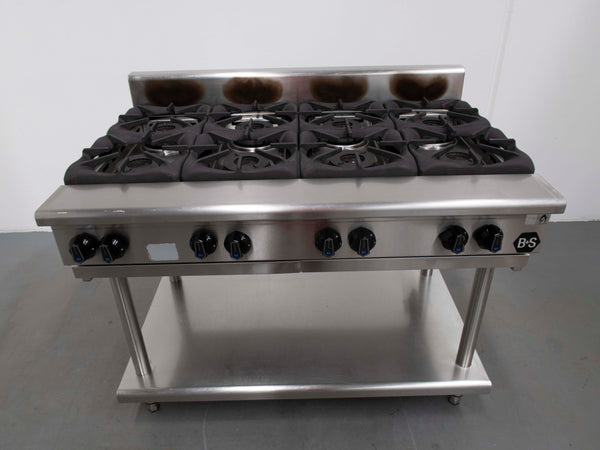 B+S Black 8 Burner Cooktop