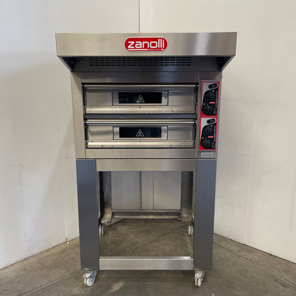 Zanolli Citizen EP 70 4+4/MC Double Deck Pizza Oven with Exhaust Canopy