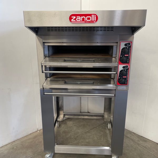 Zanolli Citizen EP 70 4+4/MC Double Deck Pizza Oven with Exhaust Canopy