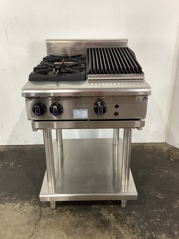 B&S BT-SB2-CBR3 2 Burner Cooktop + Char Grill