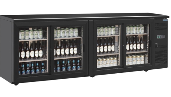 As New in Box Polar CS103-A 4 Door Back Bar Fridge