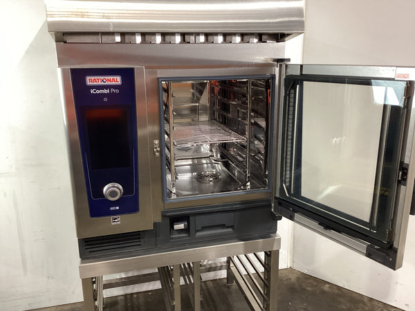Rational LM100BE Combi Oven with Stand + Exhaust Hood Canopy