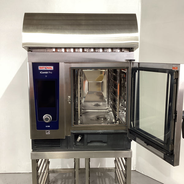 Rational LM100BE Combi Oven with Stand + Exhaust Hood Canopy