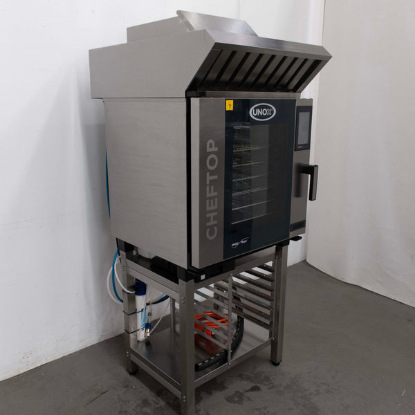 Unox XEVC-0711-E1RM 7 Tray Combi Oven + Hood with Steam Condenser + Stand