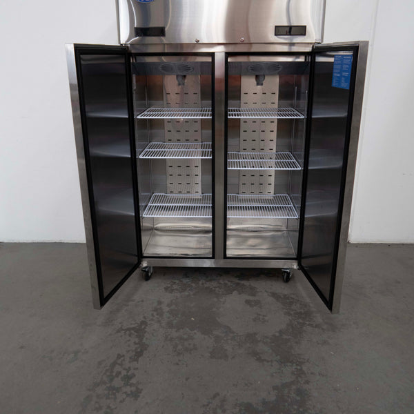 Atosa YBF9239GR 2 Solid Door Upright Fridge/Freezer Combo
