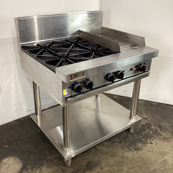 Trueheat RCT9-4-3G Open Burner Griddle + Stand