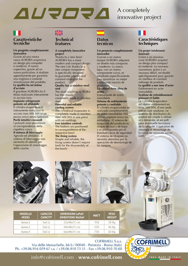 Cofrimell Aurora 1 - Granita/Slushy Machine