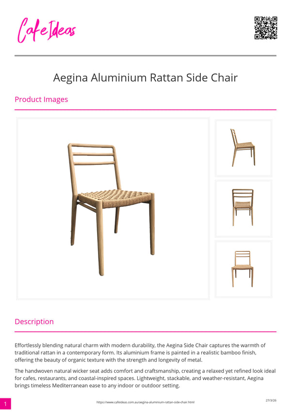 Aegina Aluminium Rattan Side Chair