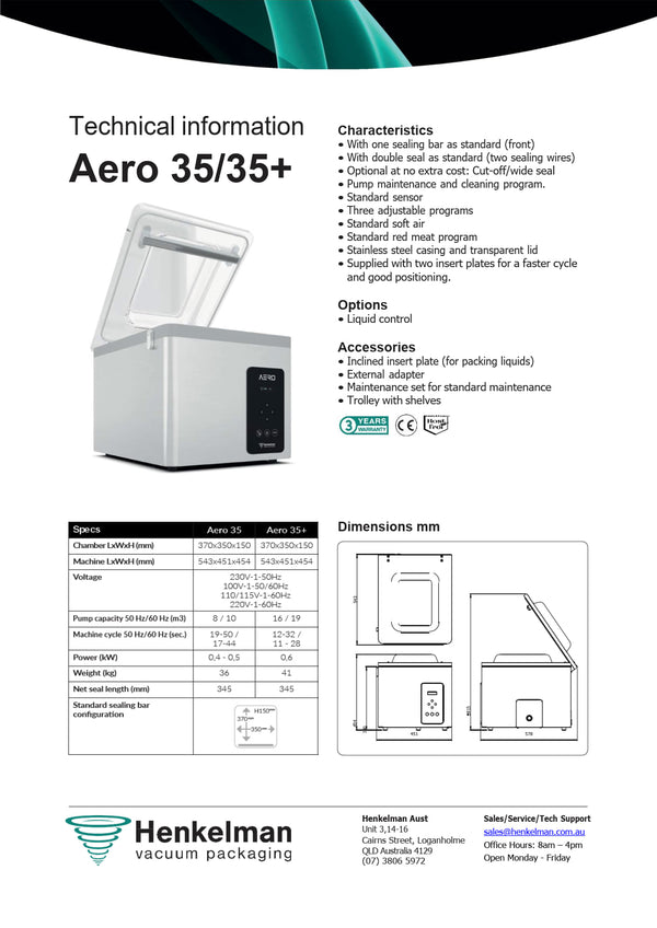 Henkelman Aero 35+ - Vacuum Packaging Machine