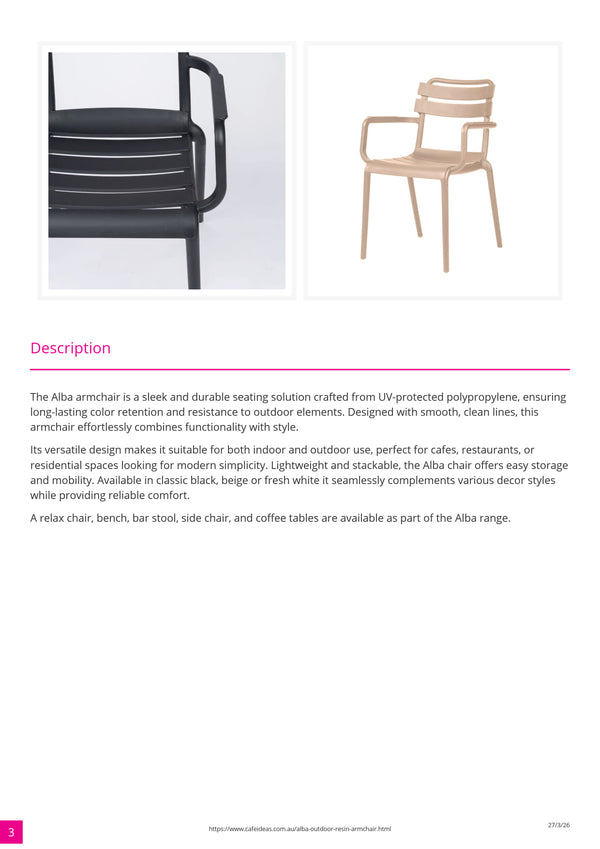 Alba Outdoor Resin Armchair