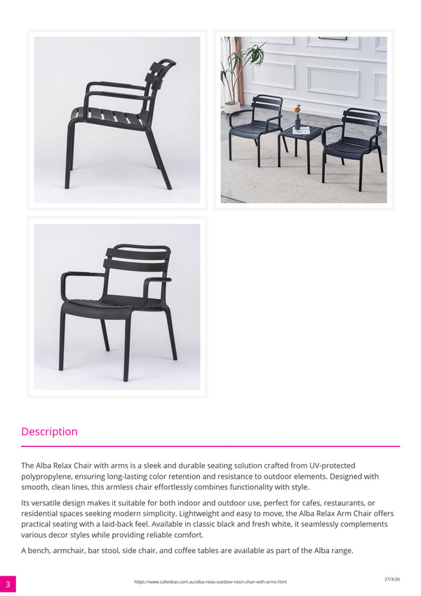 Alba Outdoor Resin Relax Side Chair
