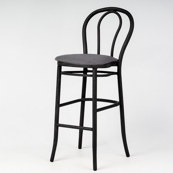 Aluminium Bentwood Stackable Bar Stool - Black