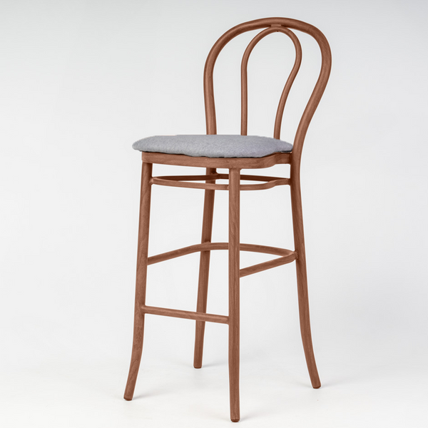 Aluminium Bentwood Stackable Bar Stool - Gold Walnut