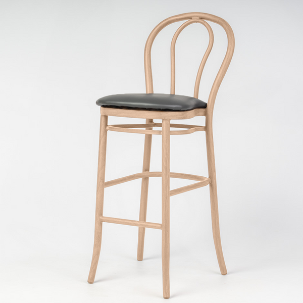 Aluminium Bentwood Stackable Bar Stool - Natural Beech