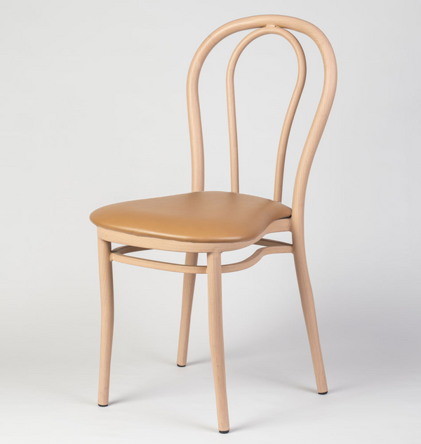 Aluminium Bentwood Stackable Bistro Chair - Beech Frame