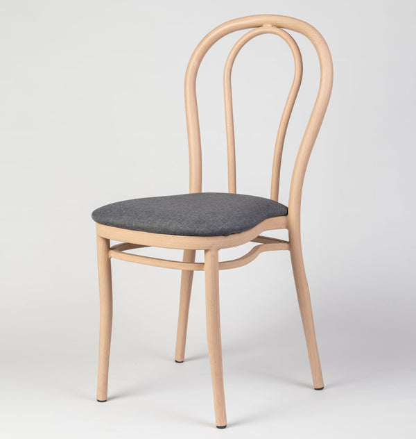 Aluminium Bentwood Stackable Bistro Chair - Beech Frame