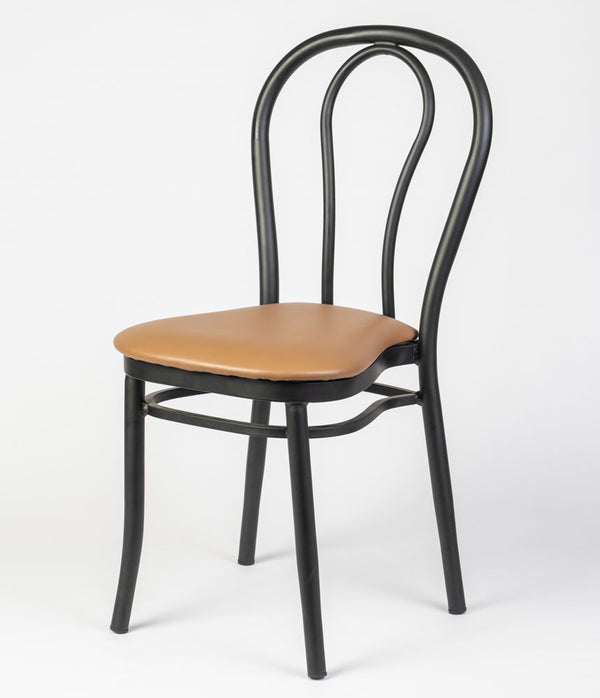 Aluminium Bentwood Stackable Bistro Chair - Black Frame