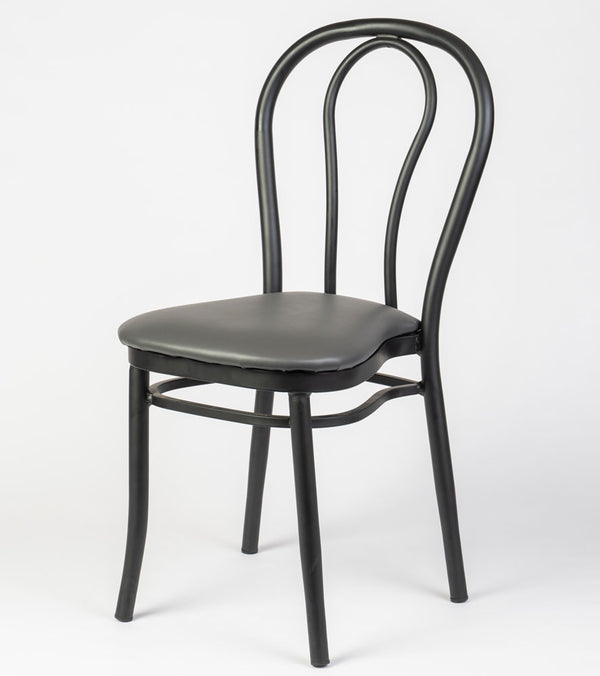 Aluminium Bentwood Stackable Bistro Chair - Black Frame