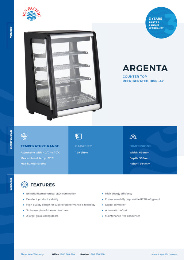 ICS PACIFIC Argenta - Counter Top Refrigerated Display